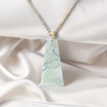 【願‧無事】冰飄花無事牌吊墜18K金 | 天然緬甸翡翠A貨 | 送禮