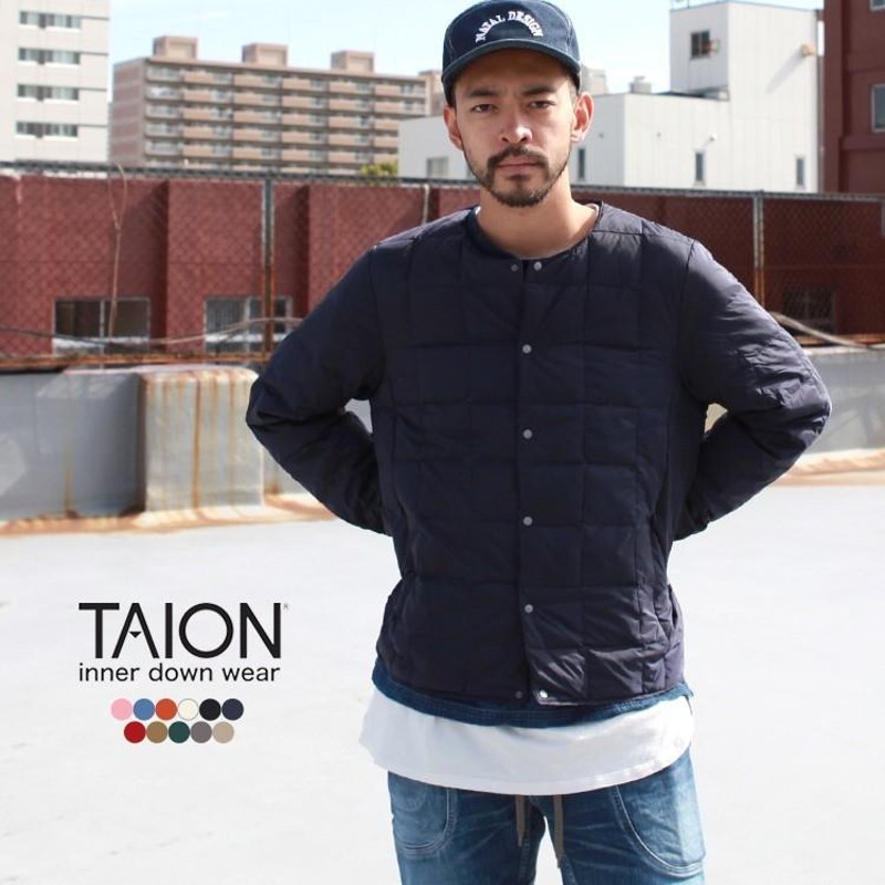 TAION タイオン ダウン インナーダウン CREW NECK BUTTON DOWN