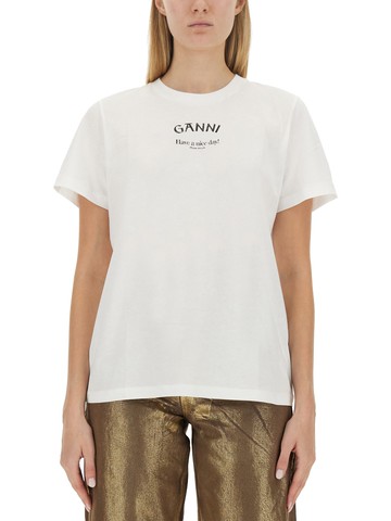 ganni t-shirt with logo