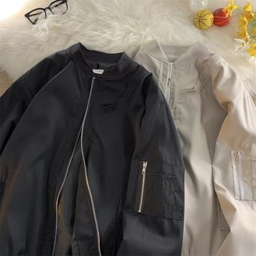 港風春秋季工裝棒球服男美式ins潮牌飛行員夾克外套寬松痞帥外衣