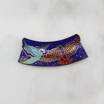 南瓜Vintage。Laurel Burch 1980s 手工 珐瑯 項鍊頭