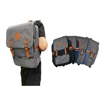 ~雪黛屋~SPYWALK 後背包主袋+外袋共三層大容量防水尼龍布可A4夾SW5312