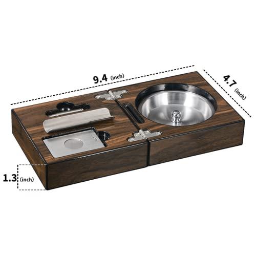 CIGAR ASHTRAYセット,ピアノ塗装CIGAR ASHTRAY,折りたたみ式木製灰皿