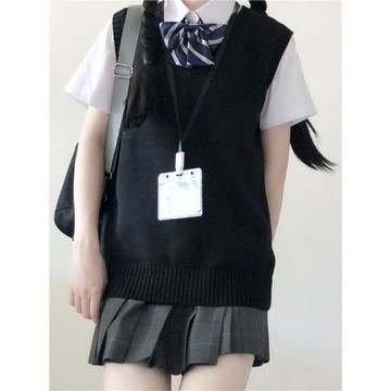 JK制服【萌款馬甲背心】動漫學院風純棉針織衫基礎款套頭男女毛衣
