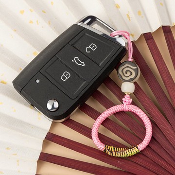 多款編織繩鑰匙扣掛件創意個性車鑰匙鎖匙圈環簡約U盤手機繩掛飾