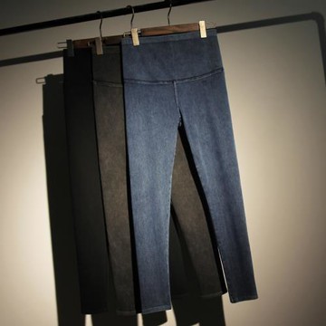 卡卡牛仔瑜伽褲女春秋季新款外穿高腰收腹提臀緊身彈力健身打底褲