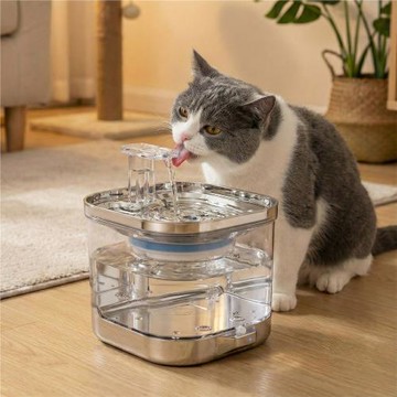無線貓咪飲水機不銹鋼智能飲水機感應自動循環過濾飲水機不銹鋼水