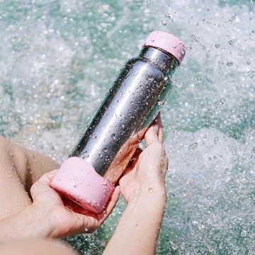 經典袋鼠純鈦保溫瓶 700ml (贈粗吸管．吸管套．毛多多杯刷) 多色可選 700ml+【粉色】矽膠套組+粗鈦管+吸管套+吸管刷+杯刷
