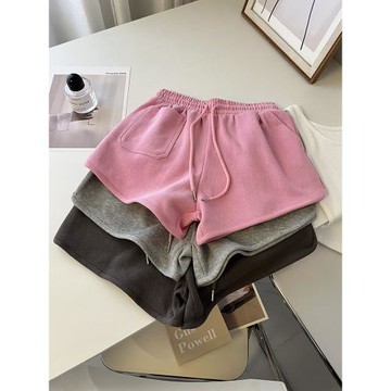 敲顯腿長~美式aa風熱褲運動短褲夏季女寬松a字顯瘦居家休閑闊腿褲