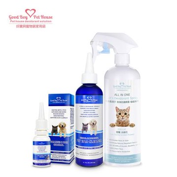 【GBPH好寶貝】寵物護理保養清潔組 – 蟲蟲剋星耳道滴劑+植萃潔耳液+All in one除臭噴霧(喵喵專用)