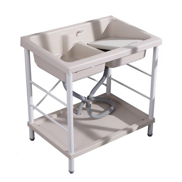 LOGIS雙槽面 塑鋼洗衣槽86*56CM (洗手槽) A1001