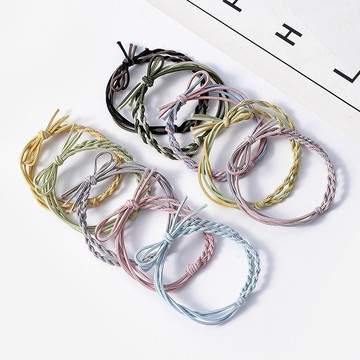 【𝐔.𝐉.𝐉】現貨✨小香風編織髮圈 髮圈 編織髮圈 髮束 橡皮筋 綁頭髮 髮飾 韓系髮圈 馬卡龍髮圈 女生髮圈 可愛髮圈