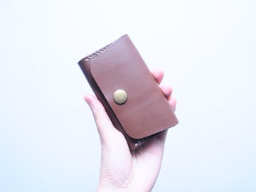 【超大容量卡片套—深棕｜RUSSEL】好好縫 皮革材料包 免費壓字 手工包 卡片套 咭套 咭夾 名片夾 簡約實用 意大利皮 植鞣革 皮革DIY 卡包 咭包