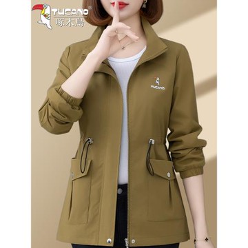 啄木鳥春裝女款2025年新款女士短外套春秋媽媽女裝爆款小個子風衣