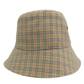 BURBERRY 巴寶莉  卡其色 小格紋 帆布 漁夫帽 8044075【 二手名牌BRAND OFF 】