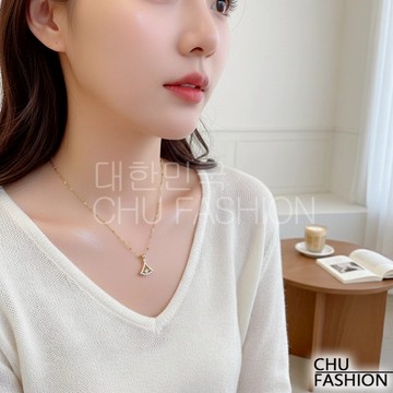 【CHU】韓國直輸 金鍊三角鑽飾造型項鍊 韓系精緻層次款