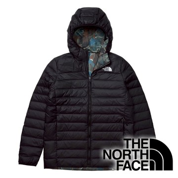 【THE NORTH FACE 美國】男雙面羽絨保暖連帽外套(FP700) 『黑/迷彩』NF0A83OM 戶外 露營 登山 健行 休閒 時尚 保暖 連帽外套