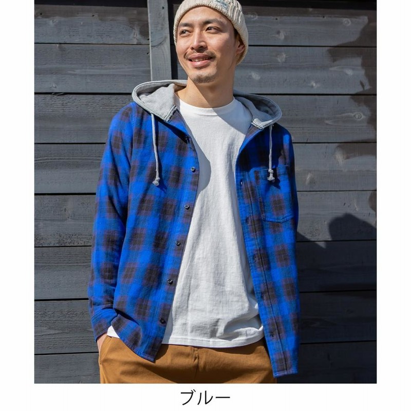 チェック柄 フード付き シャツ ジャケット メンズ 韓国 hr7877 チェックシャツ メンズ 韓国 ファッション フードシャツ フード