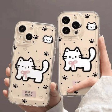 卡通像素小貓 防摔 適用蘋果iphone 78p xr i11 i12 13 14 15 16 pro max手機殼