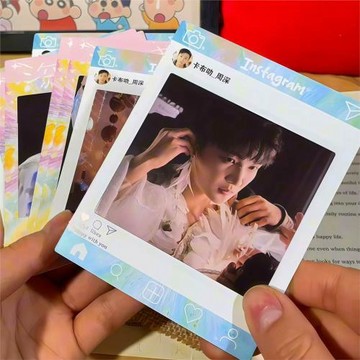 明星ins風周邊撕拉拍立得 相片小卡顏值周深 鞠婧祎明星小卡小眾