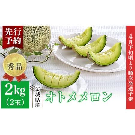 ふるさと納税 007-2茨城県産オトメメロン約2kg（2玉） 茨城県茨城町