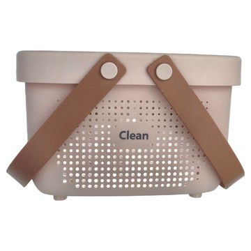 日式收納籃 粉色  24.8 x 16.5 x 15.2cm  1個