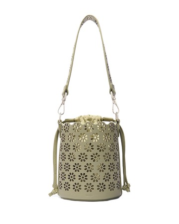 Maje Perforated Leather Bucket Bag