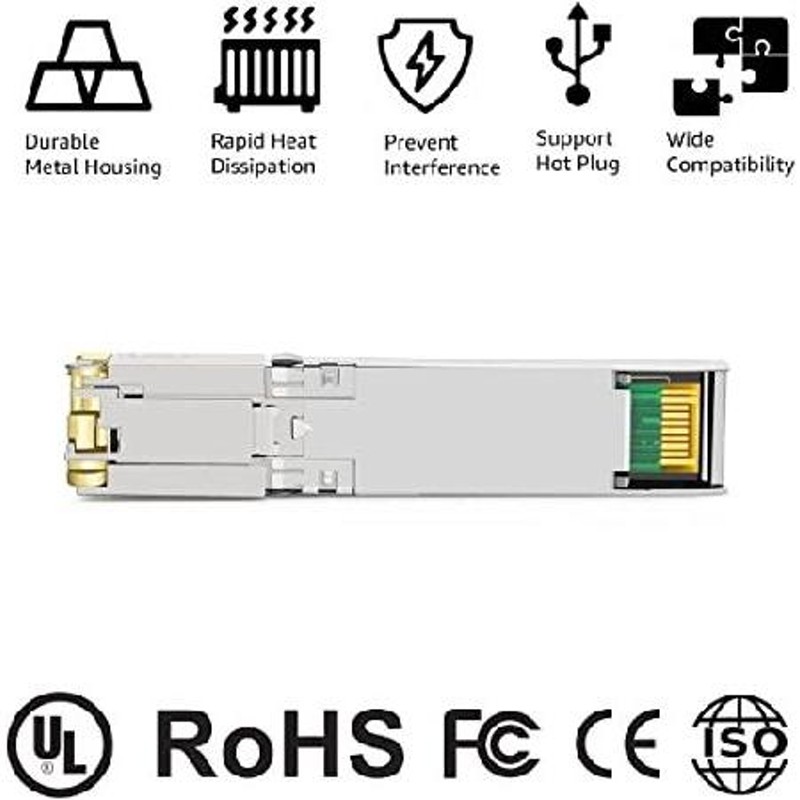 10GBase-T SFP+ Transceiver 80m Copper RJ-45 Cat6a/7 Mini-GBIC 10G