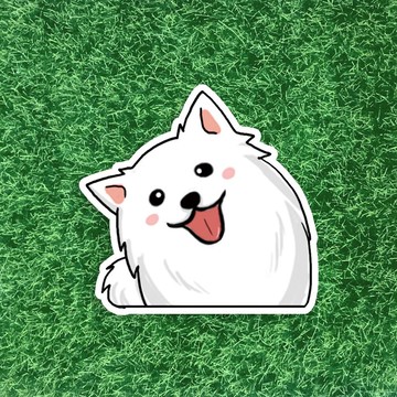 歪頭狐狸犬 防水貼紙 SA037