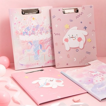 A4板夾文件夾紙質夾板考試墊板寫字夾少女學生試卷資料收納冊辦公用品文具多功能卷子書本夾子紙夾板夾紙墊板