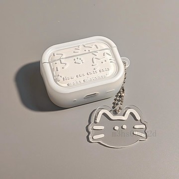 台灣出貨✨ ins簡約可愛塗鴉線條小貓 適用AirPods1/2/3/4蘋果耳機殼pro2/3代