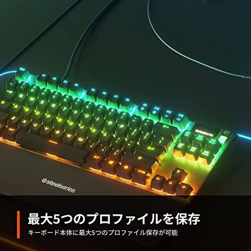 SteelSeries ゲーミングキーボード テンキーレス 有線 英語配列