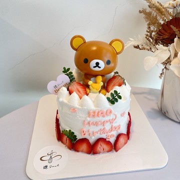 拉拉熊公仔蛋糕 蛋糕 客製化蛋糕 鑠甜點 紀念日 草莓蛋糕