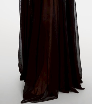 Norma Kamali Hooded sheer maxi dress