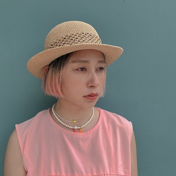 夏綠蒂Charlotte 手織草帽  奶茶草色 chokdee-muakdeedee