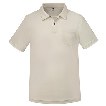 男款循環ATUNAS-TEX短袖POLO(A2PS2532MC灰米/透氣/快乾排汗)