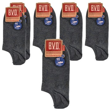 B.V.D. 懷舊低口直角童踝襪 Set 6  13~16cm  灰藍色