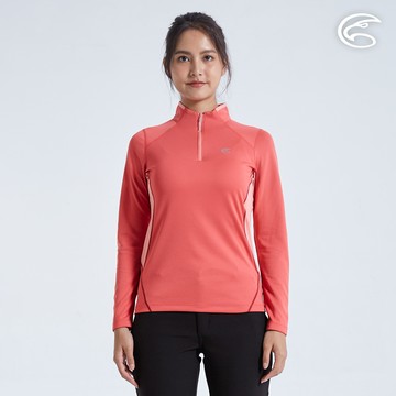 ADISI 女半門襟抗靜電紗透氣快乾長袖上衣AL2321040 (S-2XL) 洋紅｜保暖 吸濕 速乾 輕量 柔軟
