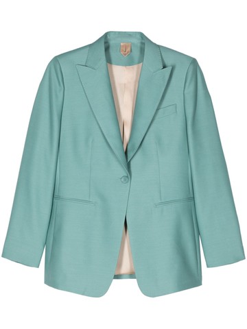 Max Mara - Avoriaz single-breasted blazer - women - Acetate/Virgin Wool/Silk/Silk/Viscose/Polyester - 46 - Green
