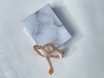 220309 Macrame 南美蠟線 奶油月亮石 手鍊