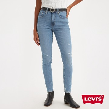 Levis 721高腰緊身窄管牛仔長褲 / 淺藍水洗破壞加工 / 彈性布料 女款 18882-0687 熱賣單品