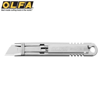 日本OLFA工作安全刀NSF認證安全工作刀SK-12(可水洗,不易積水;整把不銹鋼;內建彈簧)食品刀 可水洗刀 彈簧刀