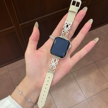 雙環夢鑽荔枝紋錶帶 適用Apple watch11錶帶 iwatch錶帶 全系列通用錶帶 當季錶帶