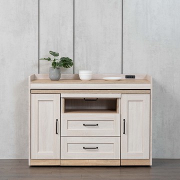 【H&D東稻家居】韓研守4尺二合一餐櫃餐桌組/置物櫃/餐櫃/餐桌