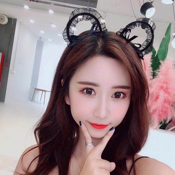 黑色蕾耳朵箍成人可性感cos聚表演道具箍女