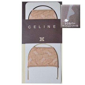CELINE 品牌C字母圖騰LOGO紋女隱形襪(膚色)