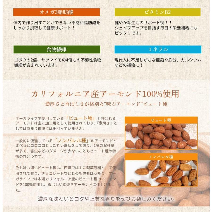 素焼き アーモンド 500g 無塩 小袋 チョコレート と良く合う ナッツ 無塩 無添加 無油 国内焙煎 送料無料