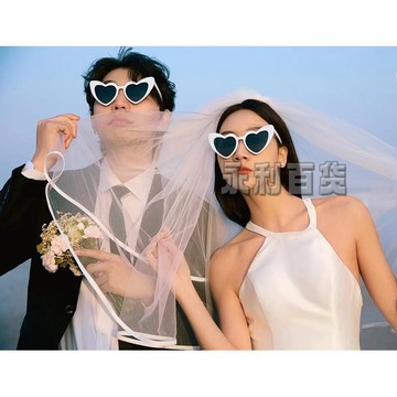 桃園店🥇婚紗攝影 搞怪 甜美 歐美風心形眼鏡 愛心眼鏡 ❤️