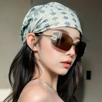 miu家復古大框墨鏡張元英同款墨鏡高級感美式富家千金風太陽鏡潮