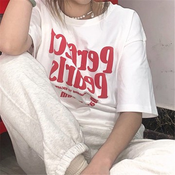 短袖t恤女夏季新款寬松百搭ins潮牌oversize港味chic上衣